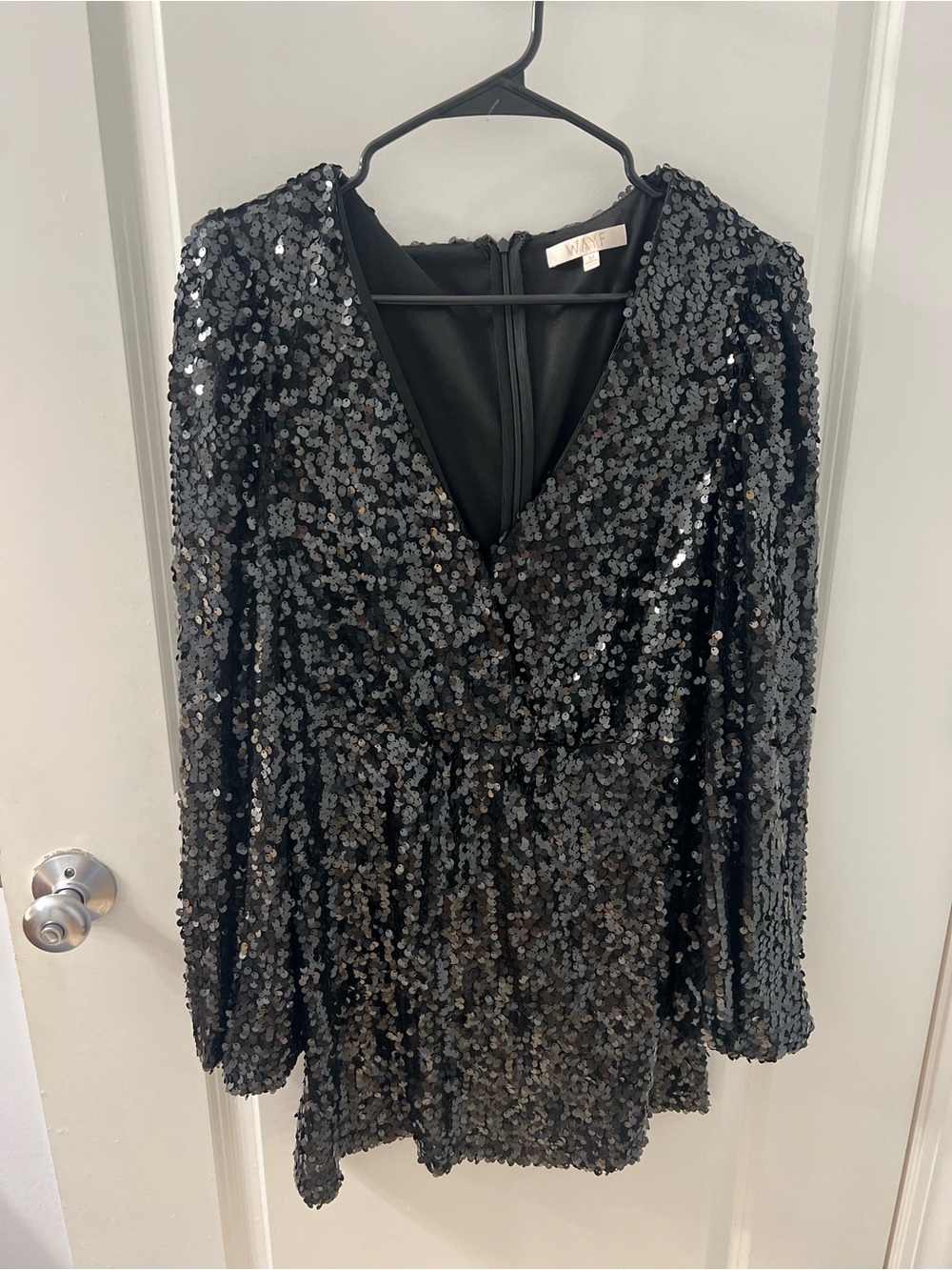 Wayf Black Sequin Cocktail Dress